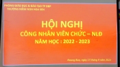 TRƯỜNG MẦM NON HOA SEN TỔ CHỨC HỘI NGHỊ CBVC- NLĐ NĂM HỌC  2022-2023